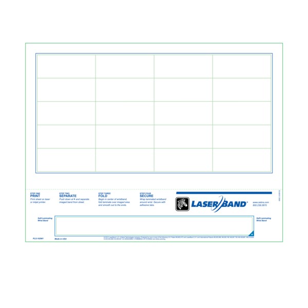 Laser Band - Adult Wristband (Tamper Evident) 8-1/2" x 11"